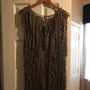 Origami Fringe Vest Size M/L